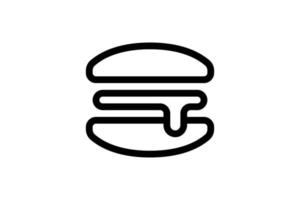 icono de sándwich estilo de línea de panadería gratis vector