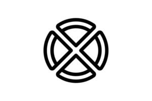 Pizza Slice Icon Fast Food Line Style Free vector