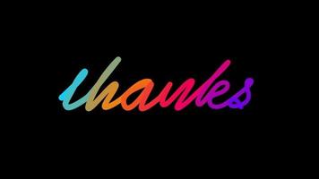 animazione del testo di ringraziamento liquido multicolore video