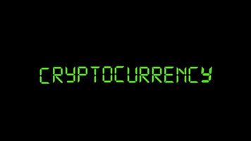 rollende tekst animatie groene kleur cryptocurrency woord video