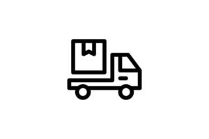 Shipping Truck Icon Logistic Line Style Free vector