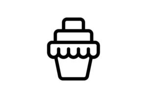 Cake Icon Bakery Line Style Free vector