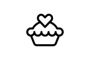 Pie Icon Bakery Line Style Free vector