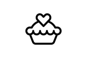 Pie Icon Bakery Line Style Free vector