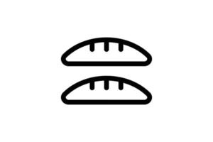 Baguette Icon Bakery Line Style Free vector