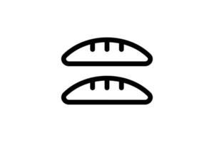 icono de baguette estilo de línea de panadería gratis vector