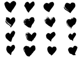 vector set amor marca negra. símbolo gráfico de signo de amor. marca de amor grunge