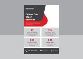 car wash and detailing service flyer design poster design. auto detailing specialist car wash service flyer template. vector