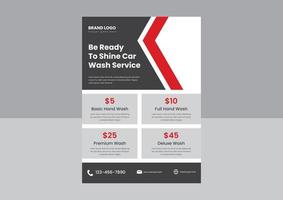 car wash and detailing service flyer design poster design. auto detailing specialist car wash service flyer template. vector