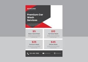 car wash and detailing service flyer design poster design. auto detailing specialist car wash service flyer template. vector