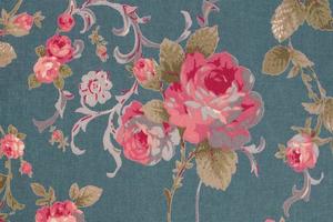 vintage style of tapestry flowers fabric pattern background photo