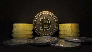 3D Render Bitcoin for Cryptocurrency for Future business world of economy photo