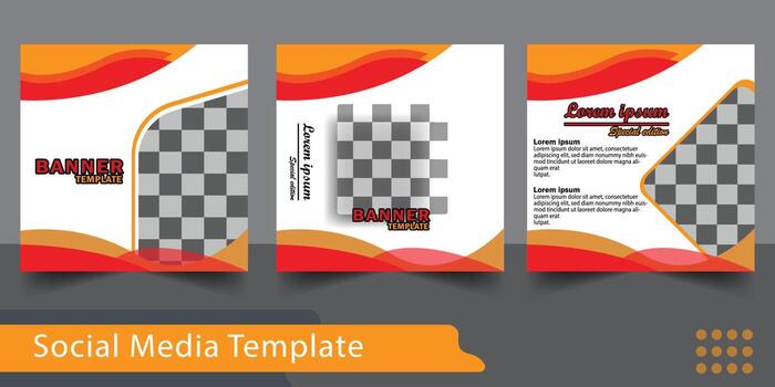 Social media post set. cover design layout space for photo background. simple design editable. Suitable for social media posts. Design template Vector