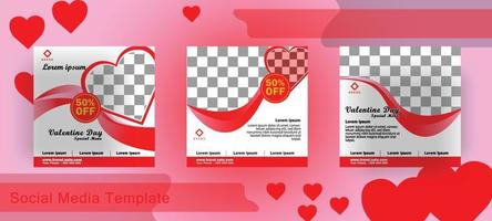 Social media post set. cover design layout space for photo background. suitable for social media post. Design template Vector