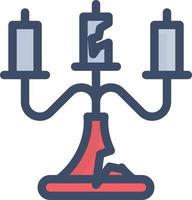 ilustración de vector de candelabros en un fondo. símbolos de calidad premium. iconos vectoriales para concepto y diseño gráfico.