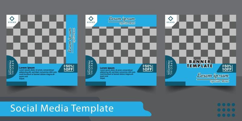 Social media post set. cover design layout space for photo background. Suitable for social media post, business, web internet ads  with background for photo layout
