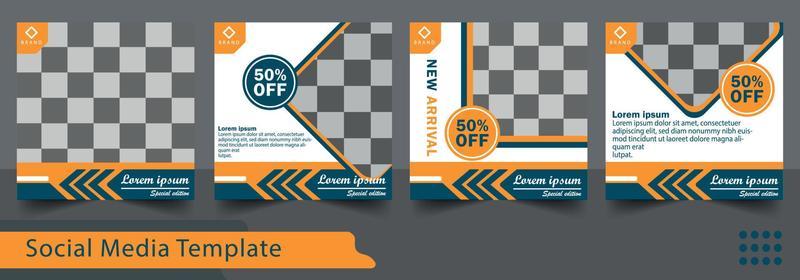 Set of editable minimal square banner template. new arrival promotion. Suitable for social media post and web internet ads. with background for photo layout. Design template vector