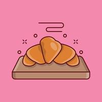 ilustración de vector de croissant en un fondo. símbolos de calidad premium. iconos vectoriales para concepto y diseño gráfico.