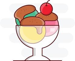 ilustración de vector de helado en un fondo. símbolos de calidad premium. iconos vectoriales para concepto y diseño gráfico.