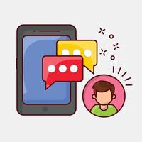 mobile chat vector illustration on a background.Premium quality symbols. vector icons for concept and graphic design.