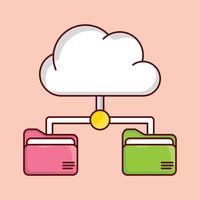 cloud folder vector illustration on a background.Premium quality symbols. vector icons for concept and graphic design.