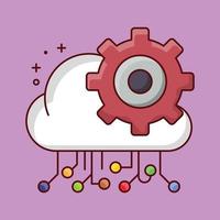 cloud setting vector illustration on a background.Premium quality symbols. vector icons for concept and graphic design.