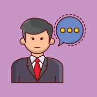 businessman talk vector illustration on a background.Premium quality symbols. vector icons for concept and graphic design.