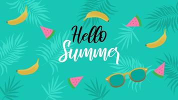 Hello summer banner vector background