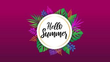 Hello Summer banner vector background