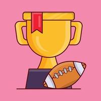 ilustración de vector de trofeo de rugby en un fondo. símbolos de calidad premium. iconos vectoriales para concepto y diseño gráfico.