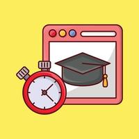 webpage study timer vector illustration on a background.Premium quality symbols. vector icons for concept and graphic design.