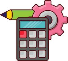 ilustración de vector de calculadora en un fondo. símbolos de calidad premium. iconos vectoriales para concepto y diseño gráfico.