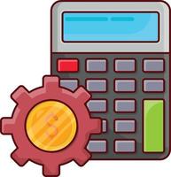 ilustración de vector de calculadora en un fondo. símbolos de calidad premium. iconos vectoriales para concepto y diseño gráfico.