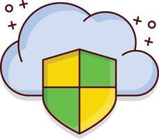 cloud shield vector illustration on a background.Premium quality symbols. vector icons for concept and graphic design.