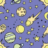 seamless pattern international day of cosmonautics. color vector illustration.