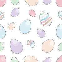 easter seamless pattern, eggs on a white background. vector