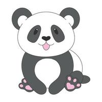 cute panda cartoon isolated on white background. separate design element vector