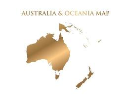 mapa de oro de australia y oceanía alto detallado sobre fondo blanco. Ilustración de vector de diseño abstracto