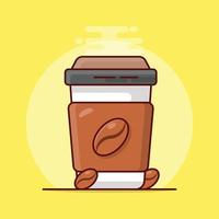 ilustración de vector de taza de café en un fondo. símbolos de calidad premium. iconos vectoriales para concepto y diseño gráfico.