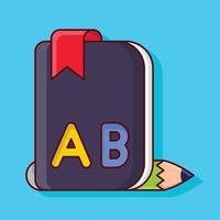 Ilustración de vector de libro ab en un fondo. Símbolos de calidad premium. iconos vectoriales para concepto y diseño gráfico.