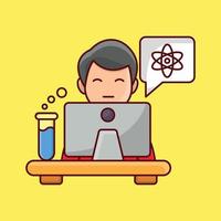 ilustración de vector de estudio de ciencia de estudiante en un fondo. símbolos de calidad premium. iconos vectoriales para concepto y diseño gráfico.