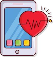 mobile heartbeat vector illustration on a background.Premium quality symbols. vector icons for concept and graphic design.