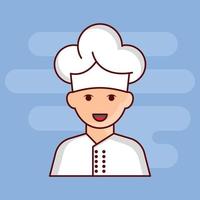 ilustración de vector de chef en un fondo. símbolos de calidad premium. iconos vectoriales para concepto y diseño gráfico.