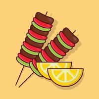 kebab lemon vector illustration on a background.Premium quality symbols. vector icons for concept and graphic design.