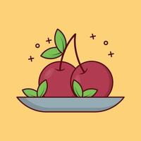 cherry vector illustration on a background.Premium quality symbols. vector icons for concept and graphic design.