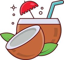 ilustración de vector de jugo de coco en un fondo. símbolos de calidad premium. iconos vectoriales para concepto y diseño gráfico.