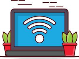 wireless laptop vector illustration on a background.Premium quality symbols. vector icons for concept and graphic design.