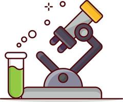 ilustración de vector de tubo de ensayo de microscopio en un fondo. símbolos de calidad premium. iconos vectoriales para concepto y diseño gráfico.