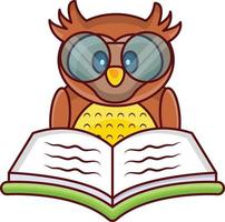 owl book reading vector illustration on a background.Premium quality symbols. vector icons for concept and graphic design.