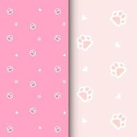 seamless pattern with cute cat foot vector